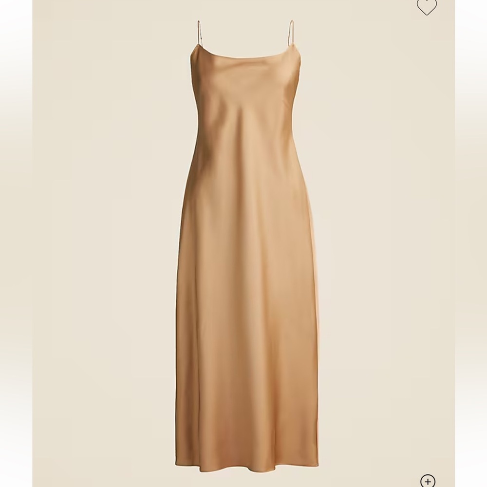 LIKE NEW! J. Crew Gwyneth slip dress in luster charmeuse in Camel/ Size 6